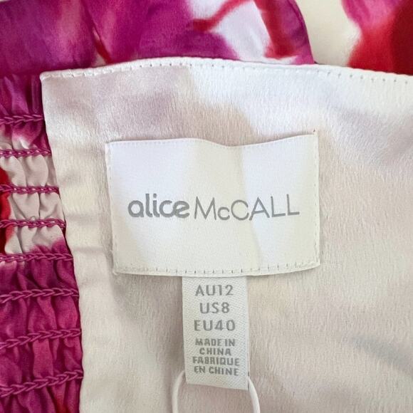 Alice McCall Fuchsia Bloom Floral Midi Dress – Size US 8 / AU 12 / EU 40 - Picture 6 of 8